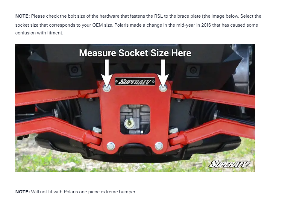 SuperATV Rebuild Kit For SuperATV Radius Arms For Polaris RZR XP /Turbo -16MM - Image 2