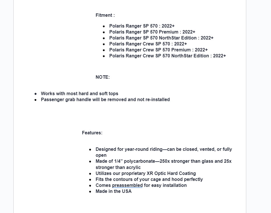 SuperATV Scratch Resistant Flip Windshield For Polaris Ranger SP 570 2022+ - Image 5