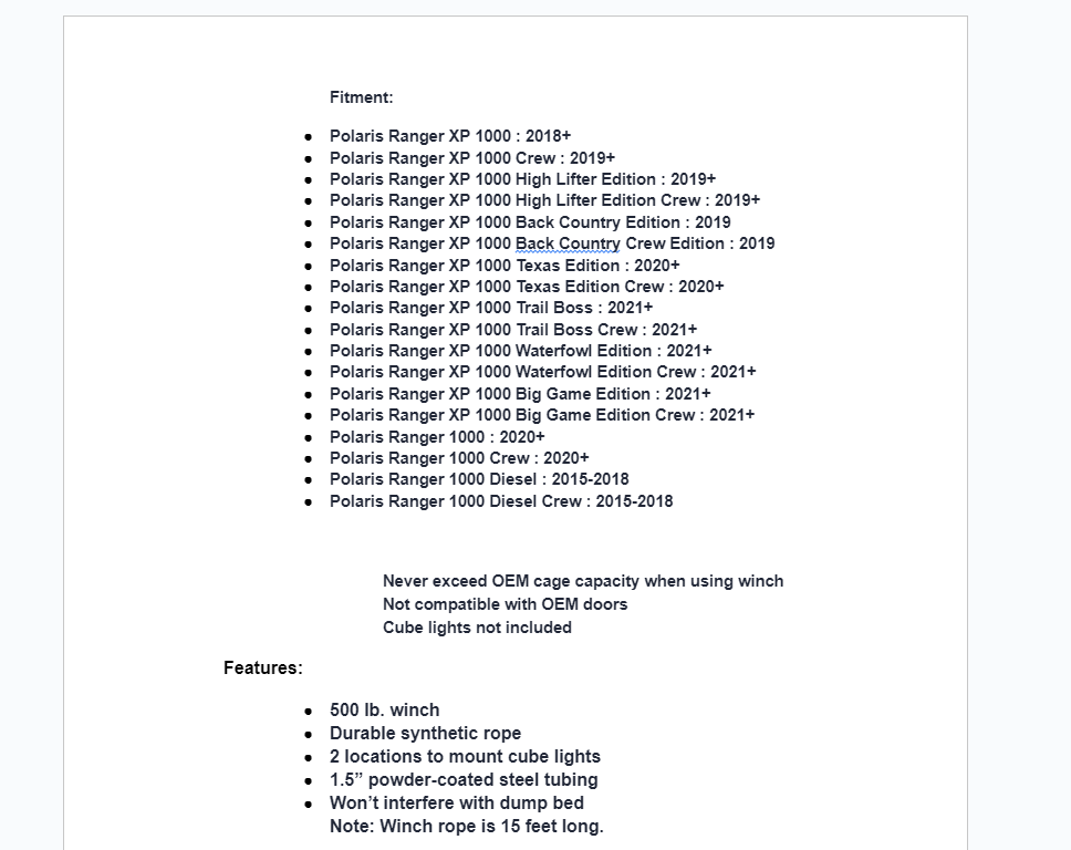 SuperATV Game Loader Rack For Polaris Ranger 1000/ XP 1000 - Image 7