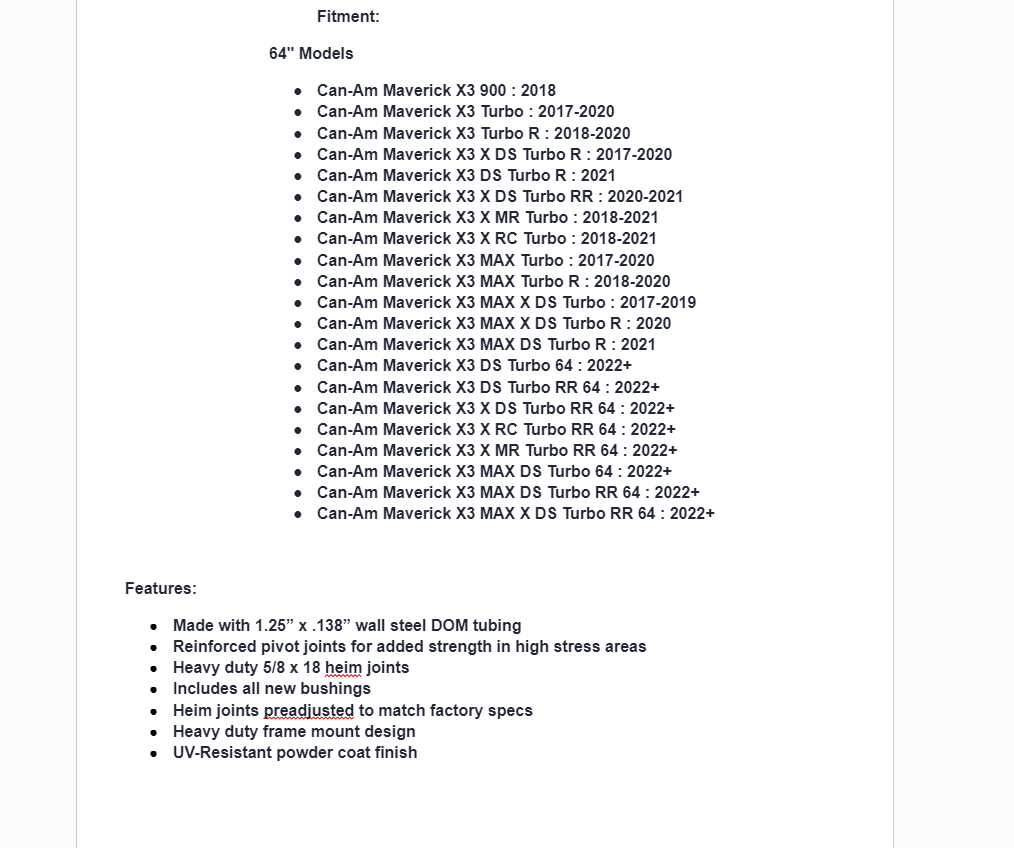 SuperATV Red Complete Tubed Radius Arms For Can-Am Maverick X3 64" - Image 4