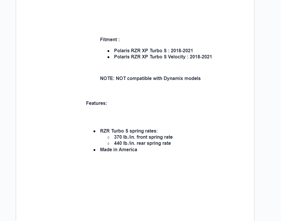 SuperATV Tender Springs For Polaris Turbo S - 2 Seater - Image 4