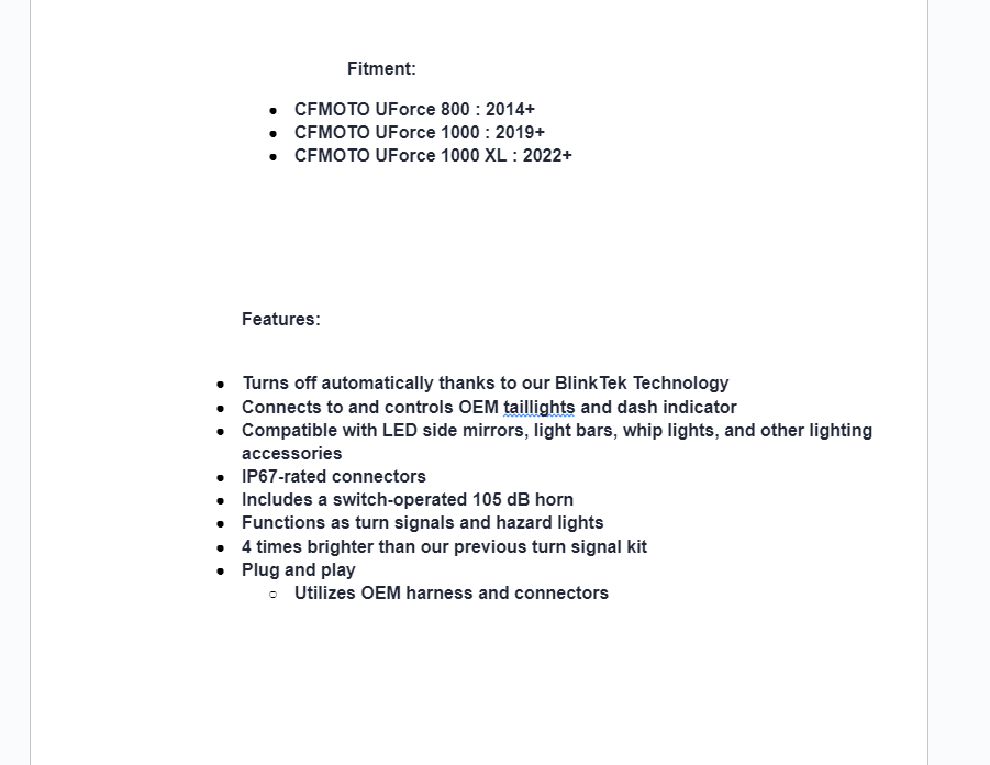 SuperATV Deluxe Self Canceling Turn Signal Kit For CFMoto Uforce 800/1000/XL - Image 3