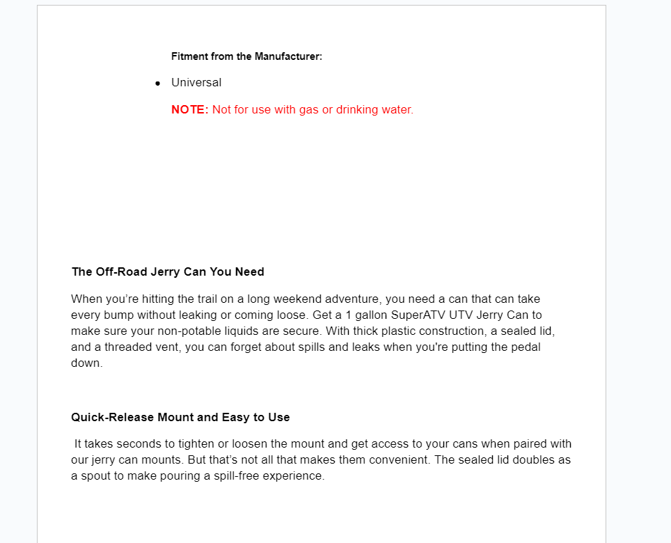 SuperATV 1 Gallon Jerry Can With Mount - Image 5