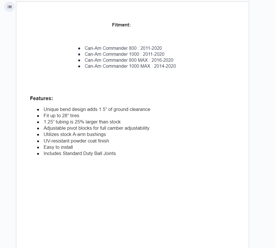 SuperATV High Clearance Lower A-Arms With Ball Joints For Can-Am Commander - Image 4