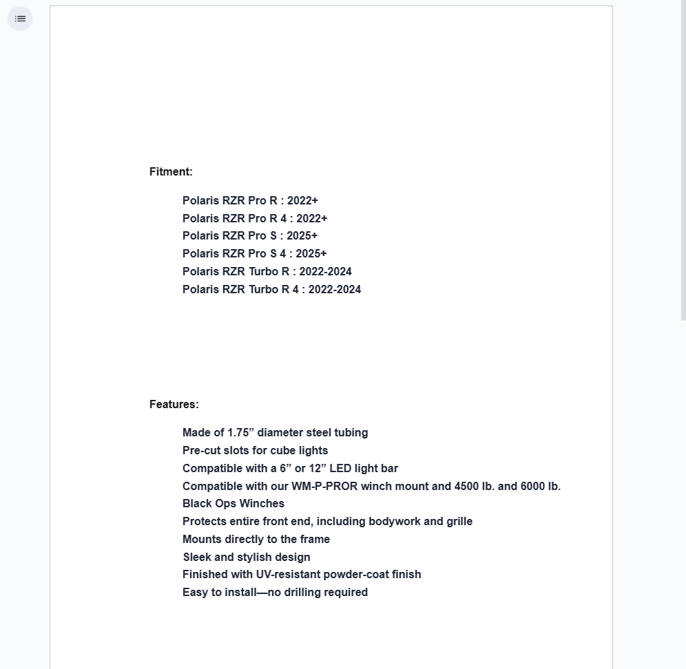 SuperATV Front Bumper For Polaris RZR Pro R / S/ Turbo - Image 7