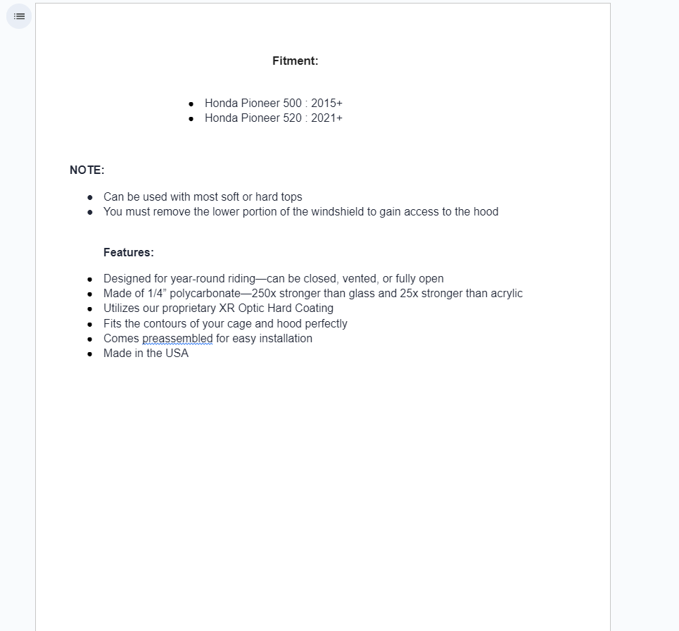 SuperATV Scratch Resistant Flip Windshield For Honda Pioneer 500 / 520 - Image 5