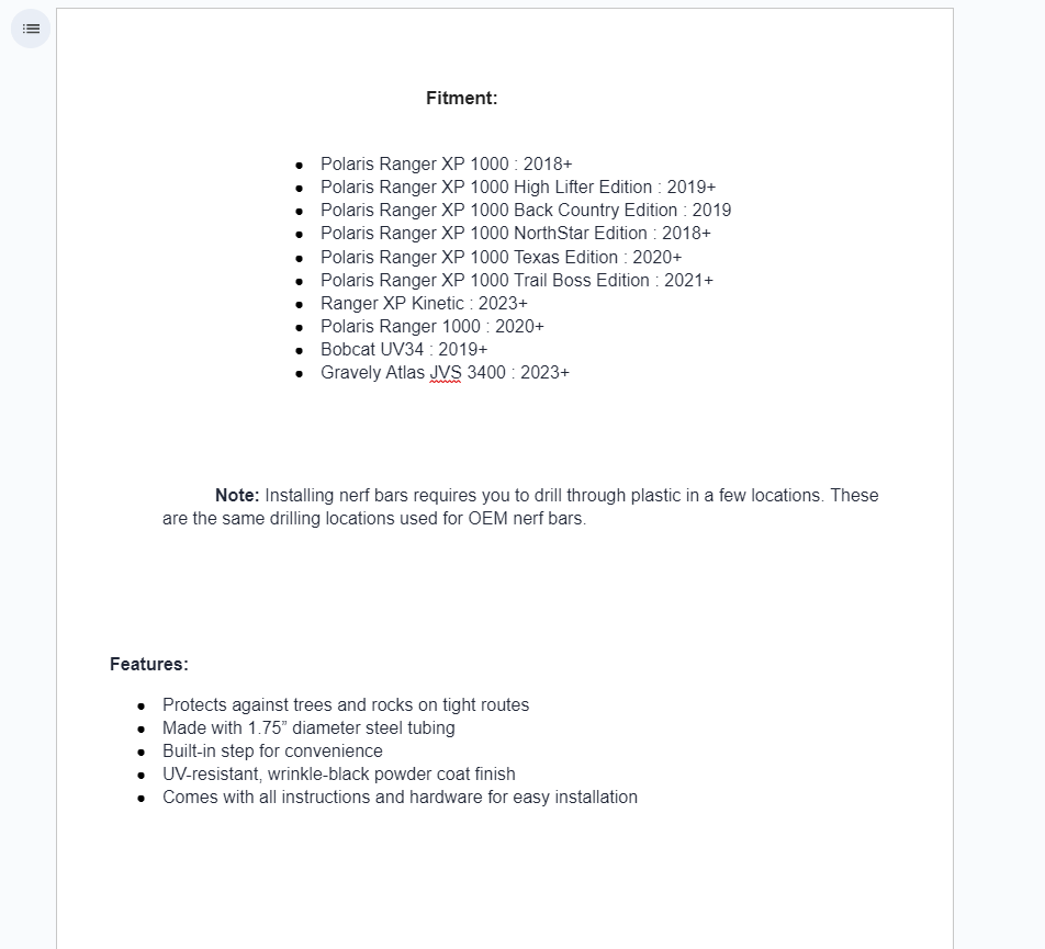 SuperATV Heavy Duty Nerf Bars For Polaris Ranger/ XP 1K / Bobcat/ Gravely Atlas - Image 5