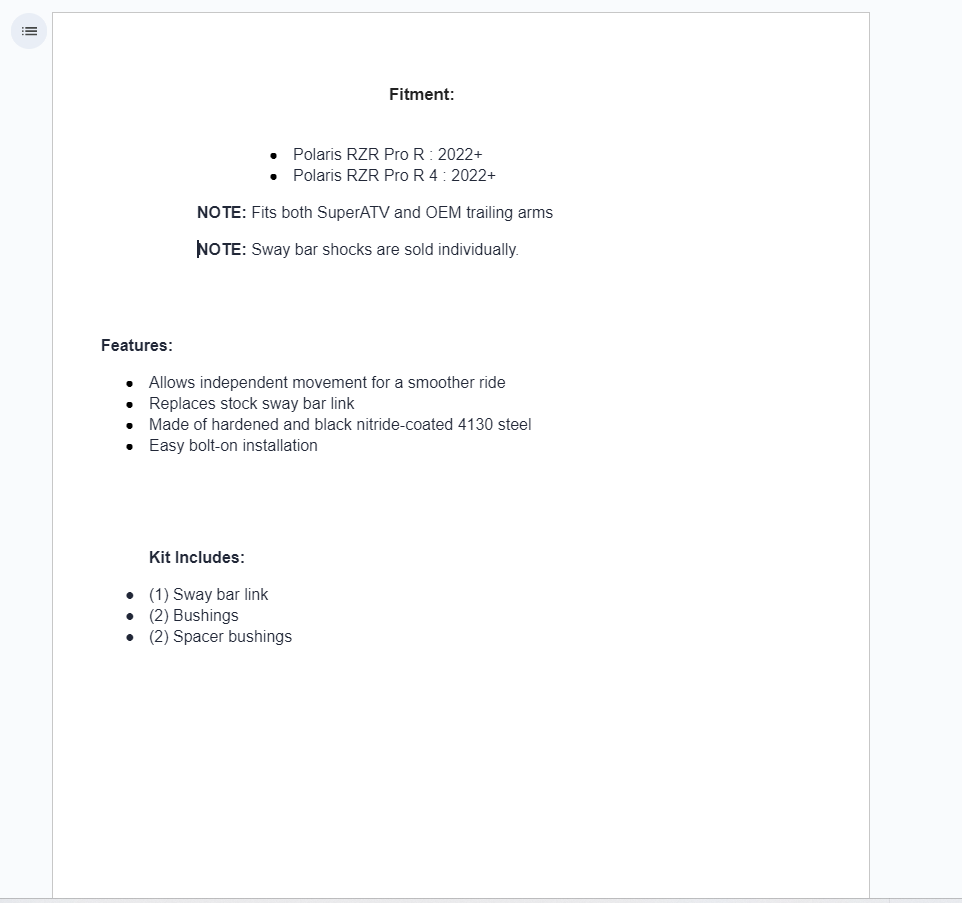 SuperATV Sway Bar Shock For Polaris RZR Pro R / R4 2022+ - Image 4