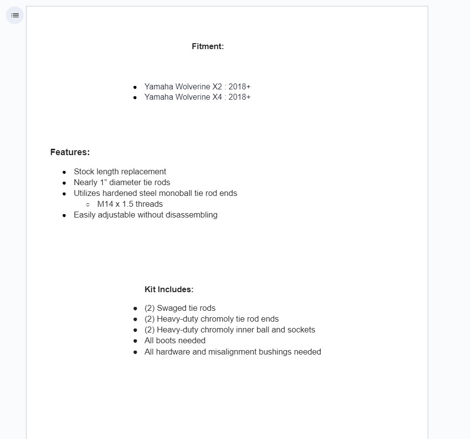 SuperATV Heavy Duty Toe Rods For Yamaha Wolverine X2/X4 850 2018+ - Image 4