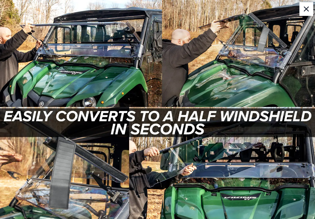 SuperATV 3-IN-1 Windshield For Yamaha Viking / EPS/ VI - Image 6