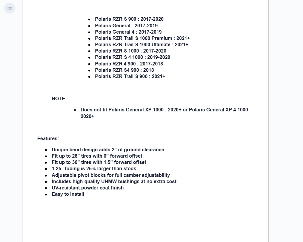 SuperATV 1.5" High Clearance A-Arms For Polaris RZR S / General - Image 4