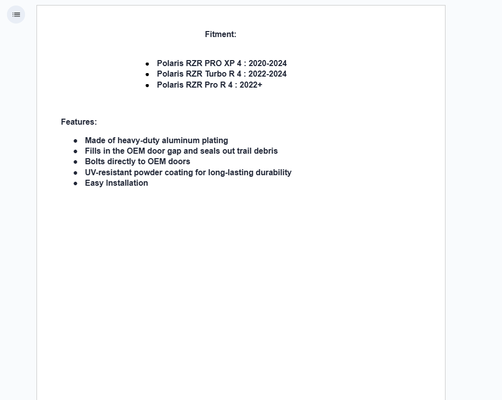 SuperATV Lower Door Valances For Polaris RZR PRO XP/ Turbo R/ Pro R - 4 Seater - Image 6