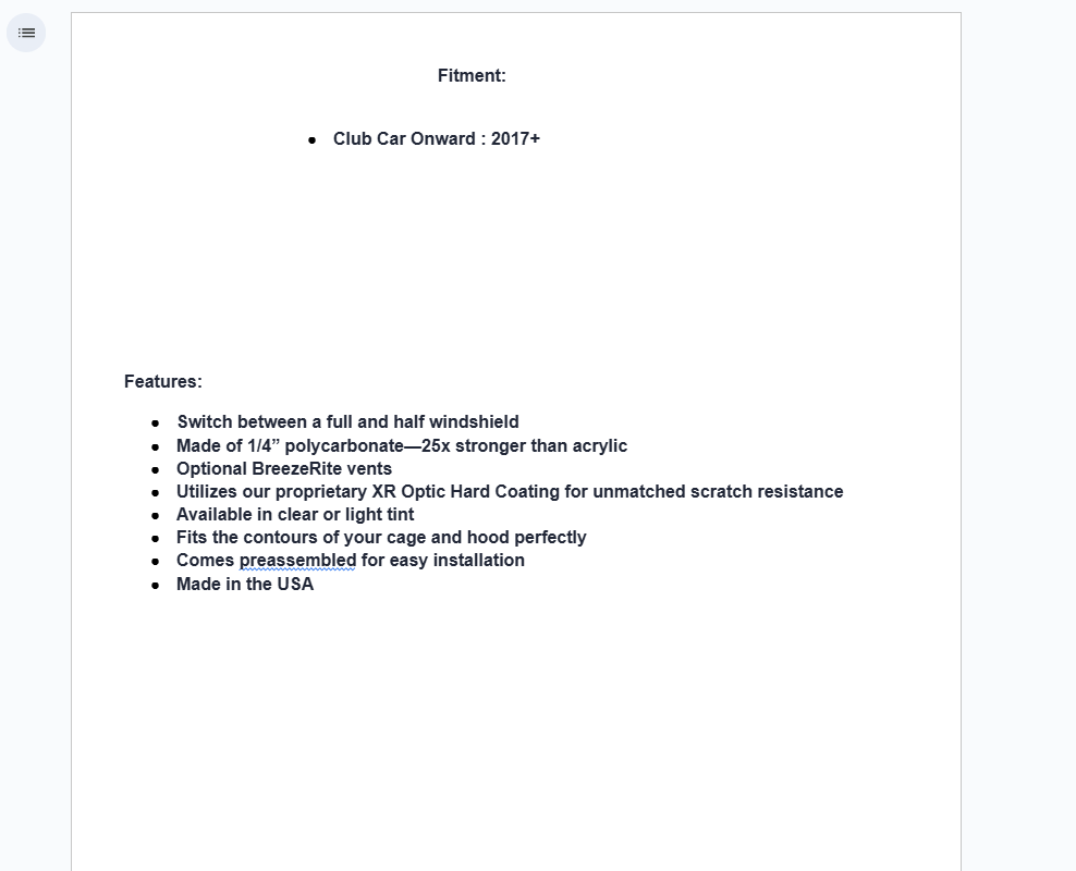 SuperATV Flip Down Vented Windshield For Corsa Blue Club Car Onward 2017+ - Image 4