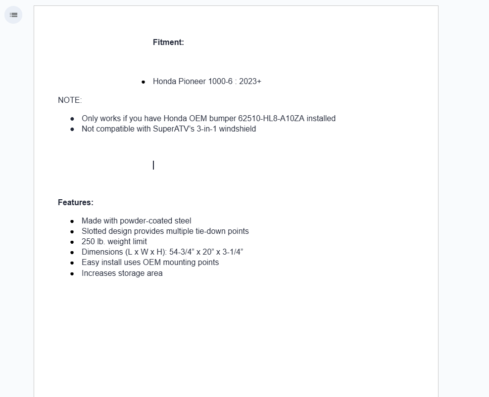 SuperATV Hood Rack Charlie For Honda Pioneer 1000-6 2023+ - Image 7