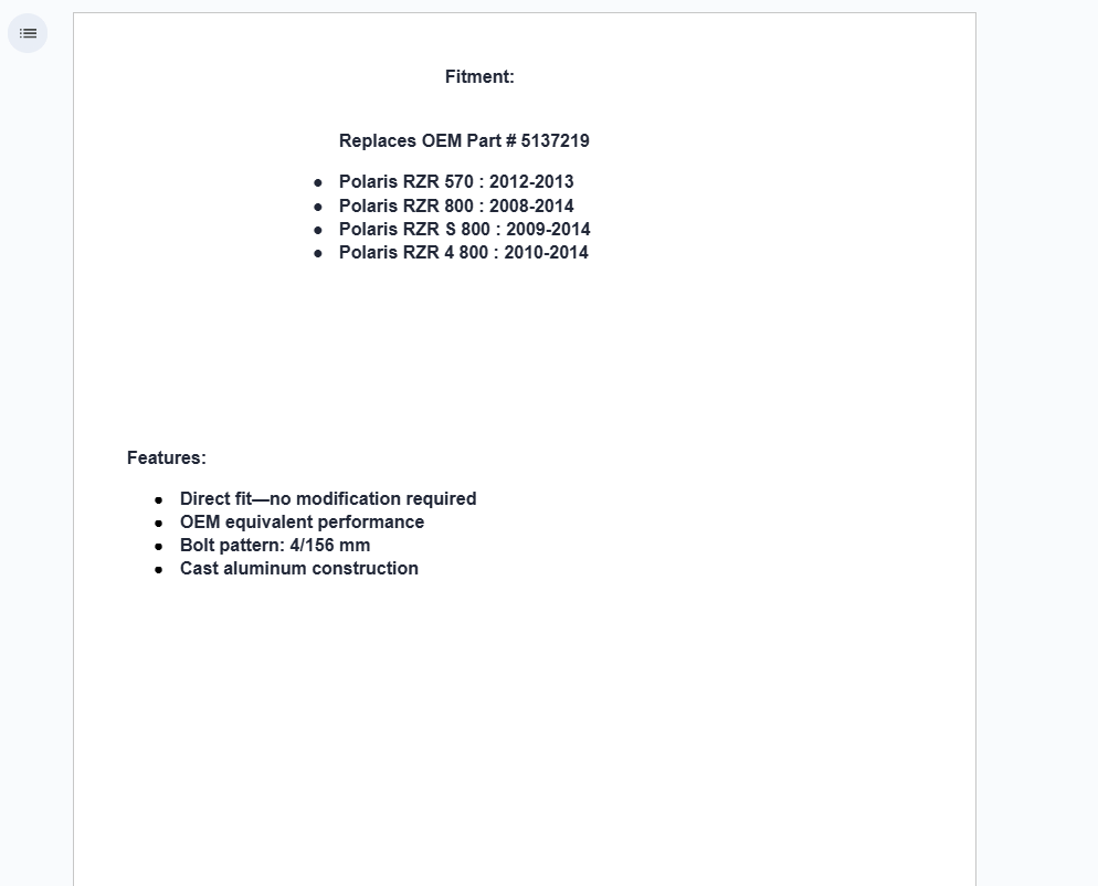 SuperATV Up & Running Replacement Front Wheel HUB For Polaris RZR 513219 - Image 3