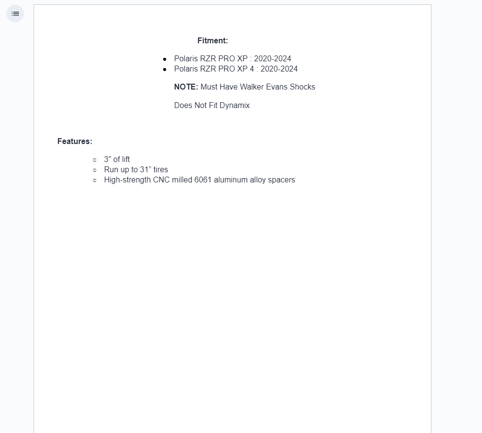 SuperATV 3" Lift Kit For Polaris RZR PRO XP w/ Walker Evans Shocks 2020-2024 - Image 6