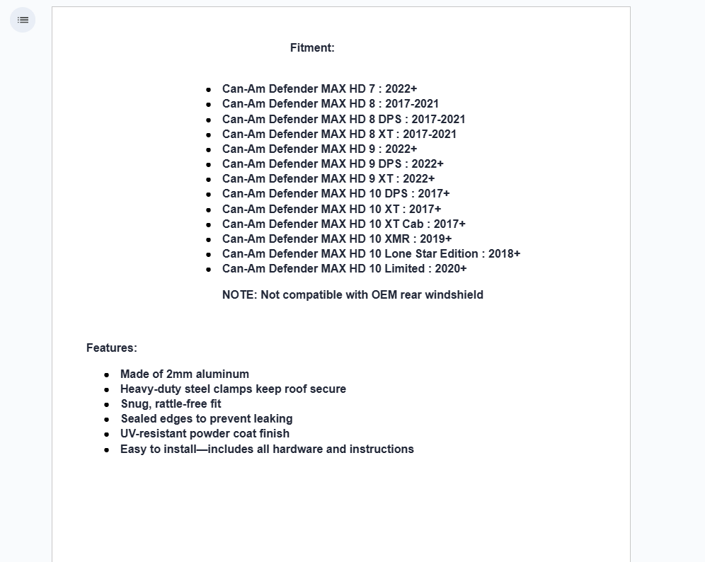 SuperATV Aluminum Roof For Can-Am Defender Max HD 7,8,9,10 - Image 5