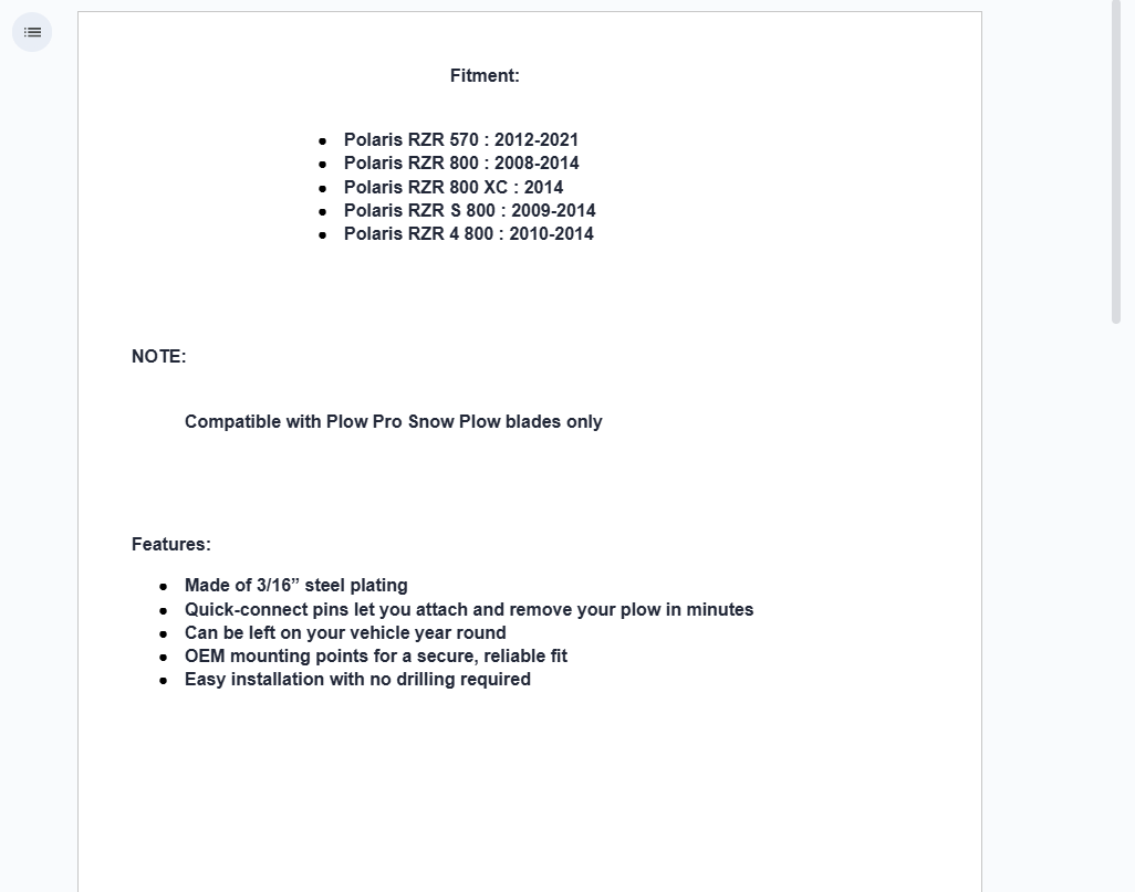 SuperATV Plow Pro Snow Plow Mount For Polaris RZR 570/800 - Image 3