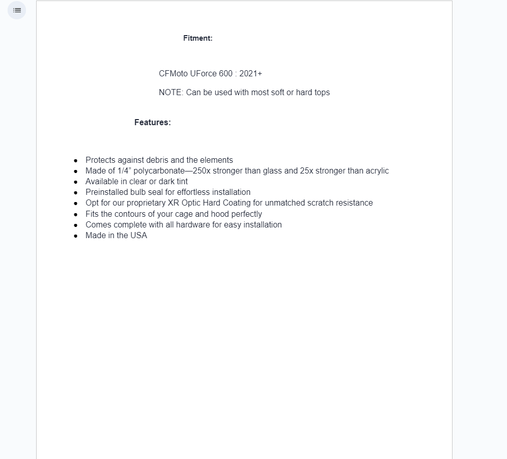 SuperATV Scratch Resistant Full Windshield For CFMoto UForce 600 2021+ - Image 9