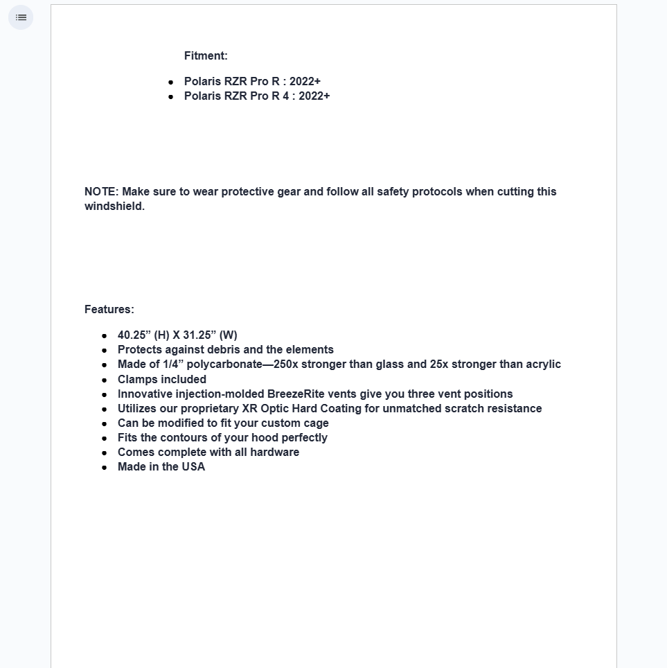 SuperATV Custom Cage Windshield Kit For Polaris RZR Pro R /R4 2022+ - Image 5