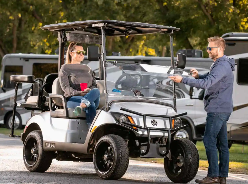 SuperATV Flip Down Windshield For Corsa Blue Yamaha Drive 2 2003+ - Image 3