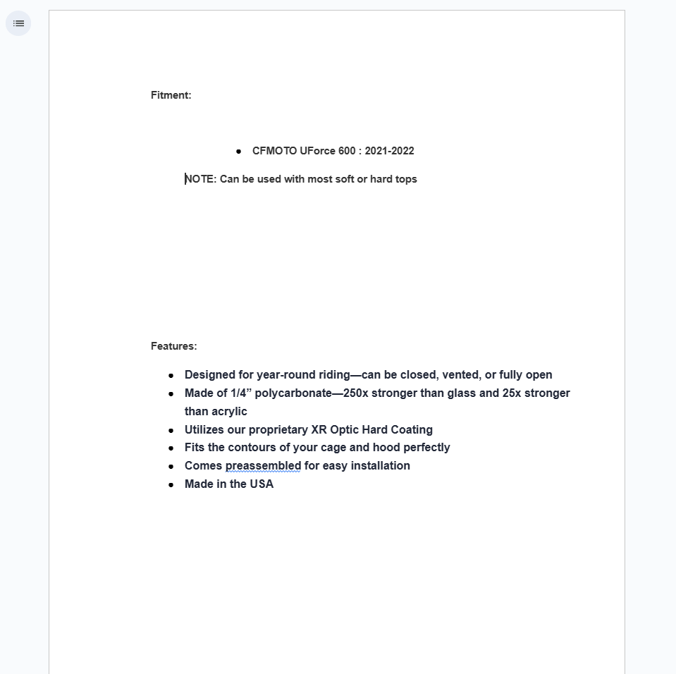 SuperATV Scratch Resistant Flip Windshield For CF Moto UForce 600 2021-2022 - Image 6