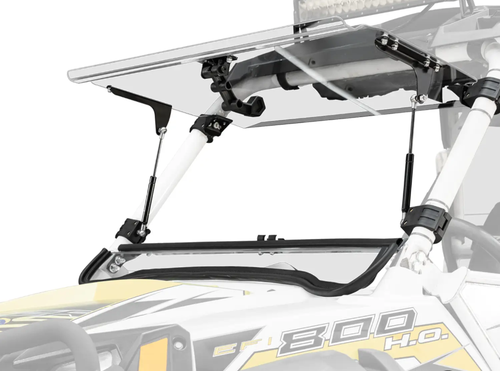 SuperATV Scratch Resistant Flip Windshield For Polaris RZR