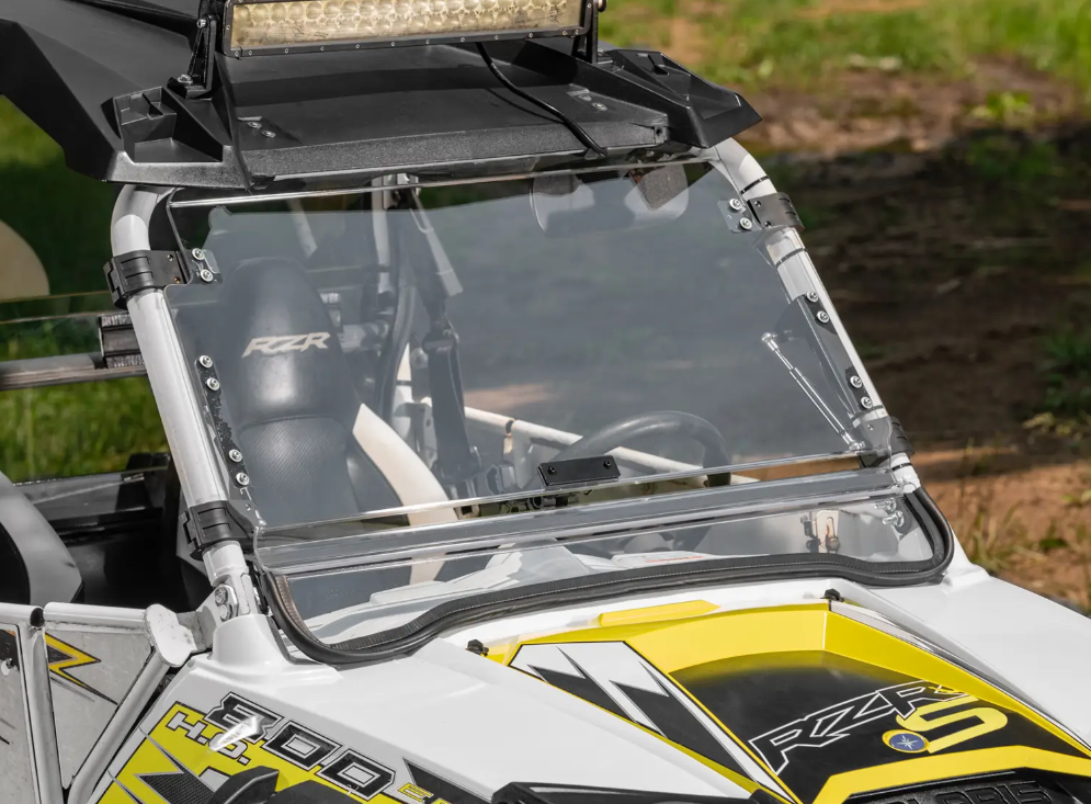 SuperATV Scratch Resistant Flip Windshield For Polaris RZR - Image 3