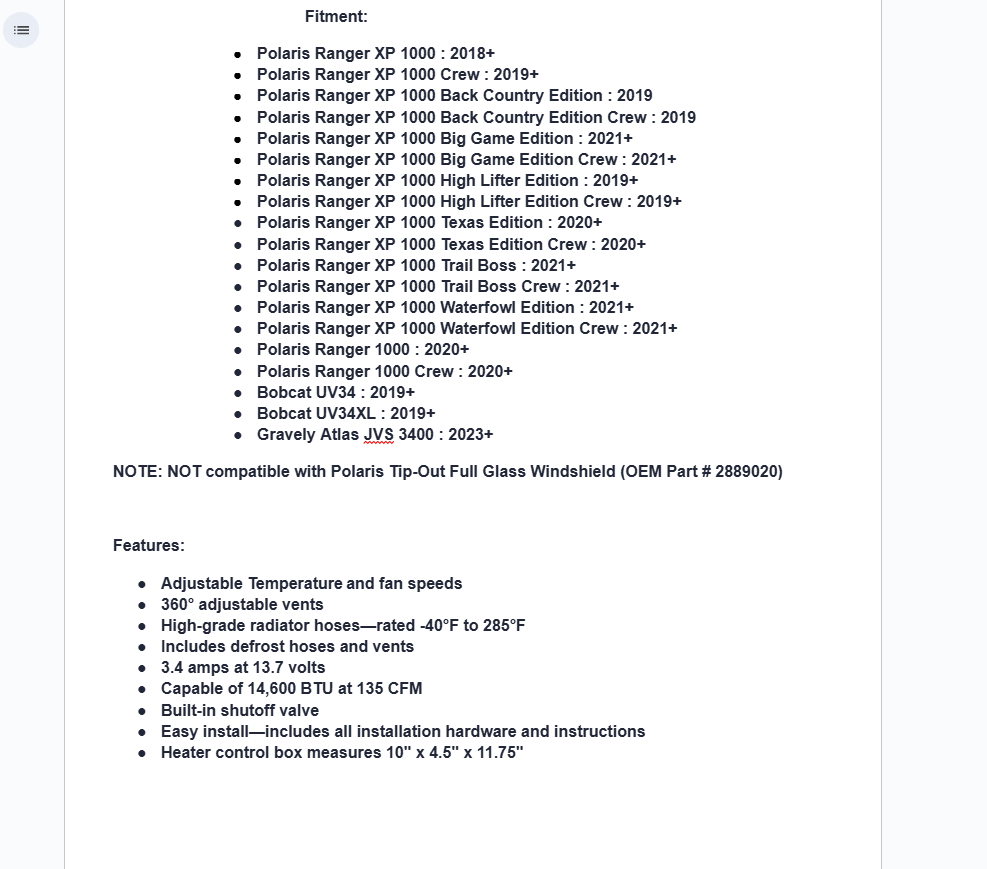 SuperATV Cab Heater For Polaris Ranger XP / Bobcat / Gravely Atlas - Image 6