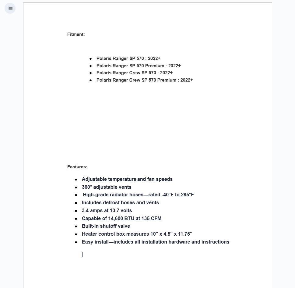 SuperATV Cab Heater For Polaris Ranger SP 570 2022+ - Image 4