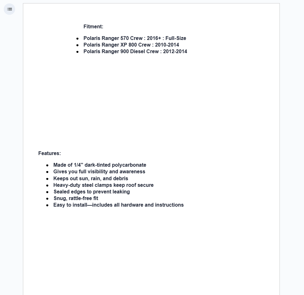 SuperATV Tinted Roof For Polaris Ranger Crew 570/ XP 880 Crew/ 900 Diesel Crew - Image 5