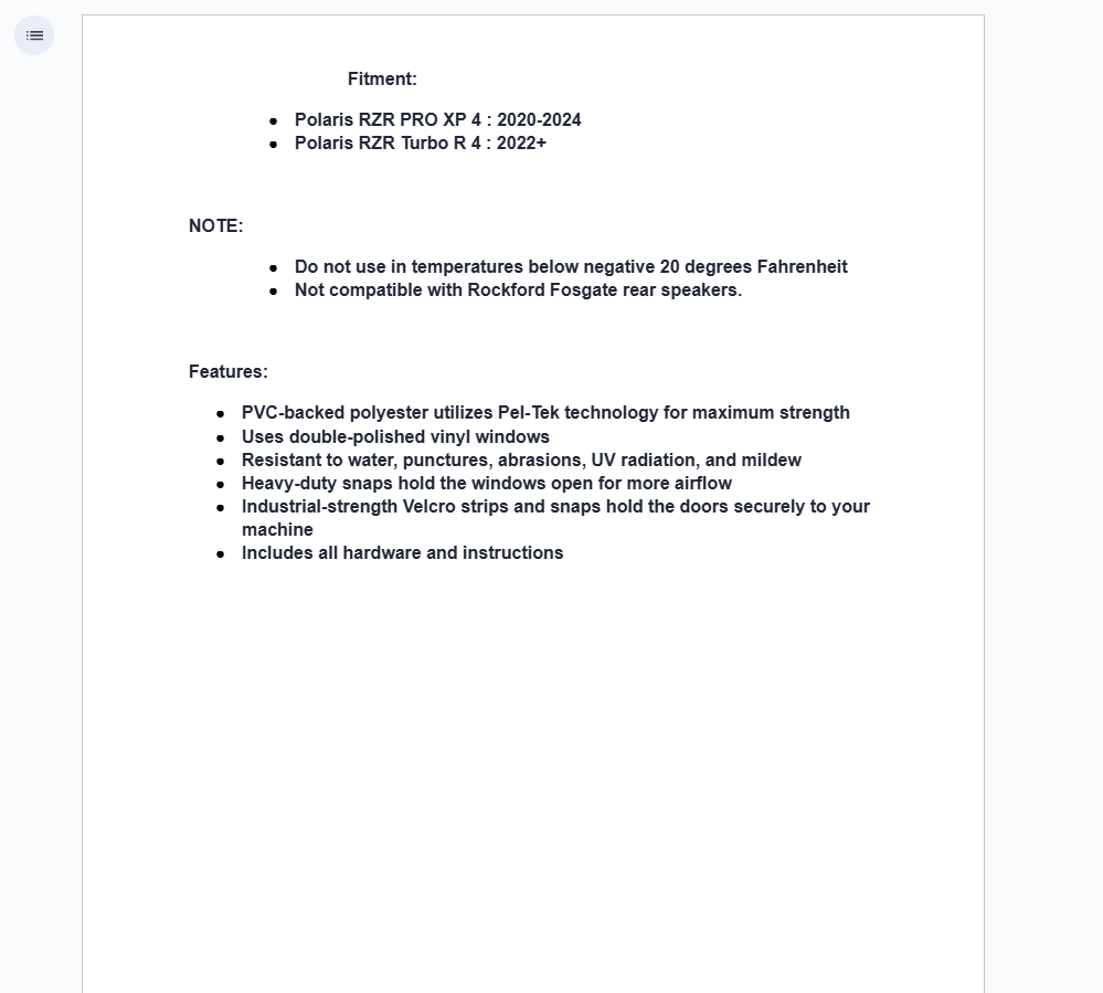 SuperATV Primal Soft Cab Enclosure Upper Doors For Polaris RZR Turbo R4/ XP4 - Image 4