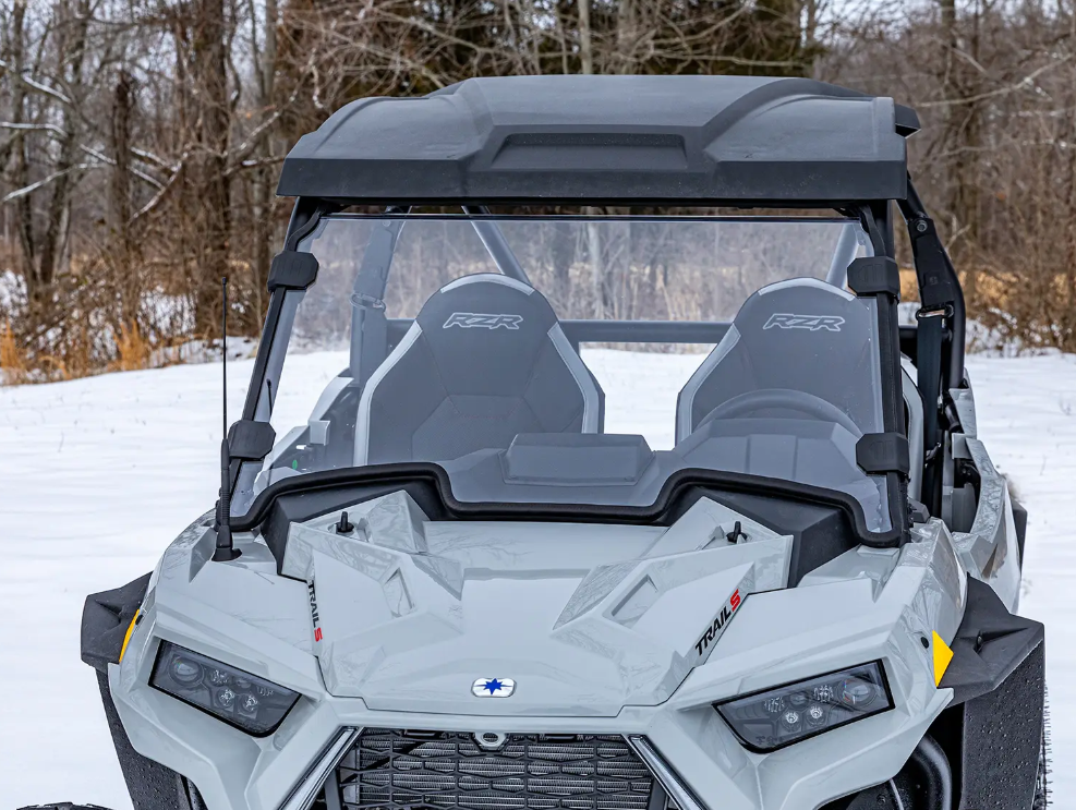 SuperATV Scratch Resistant Full Windshield For Polaris RZR Trail/ Trail S 2021+ - Image 2