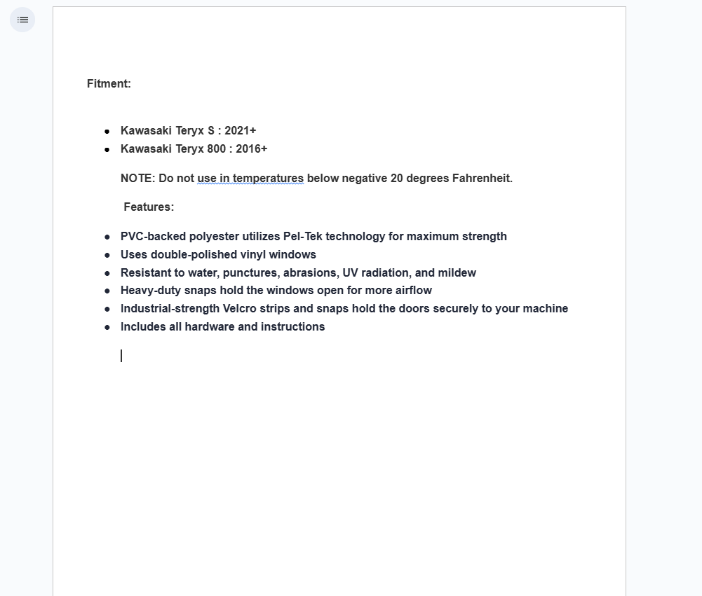 SuperATV Primal Soft Cab Enclosure Upper Doors For Kawasaki Teryx 800/S - Image 5