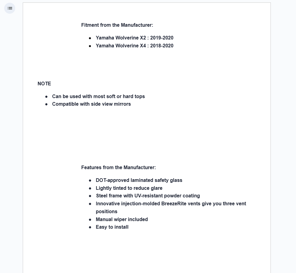 SuperATV Front Glass Windshield For Yamaha Wolverine X2/X4 - Image 5