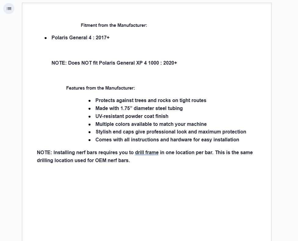 SuperATV Heavy Duty Nerf Bars Polaris General 4 2017+ - Image 5
