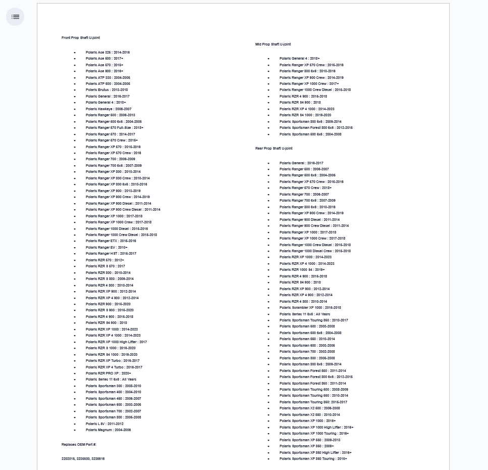 SuperATV Bounty Series Heavy Duty Replacement U-Joint For Polaris - Image 6