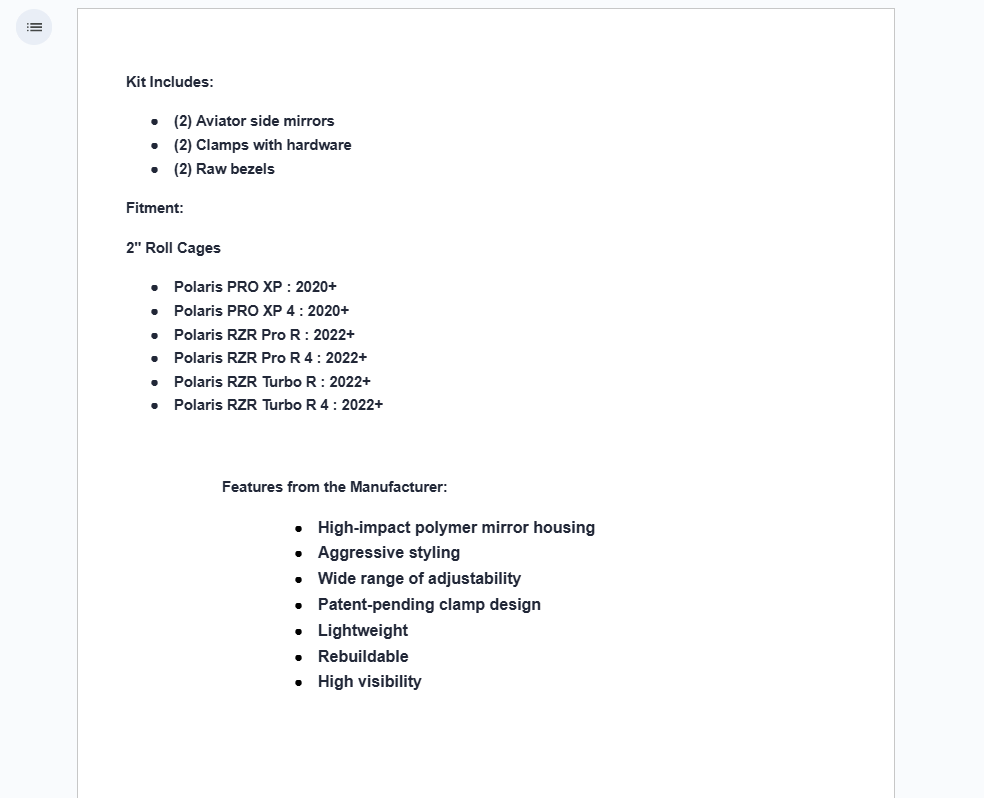 Assault Industries Aviator UTV Side Mirrors For 2" Roll Cage - Image 3