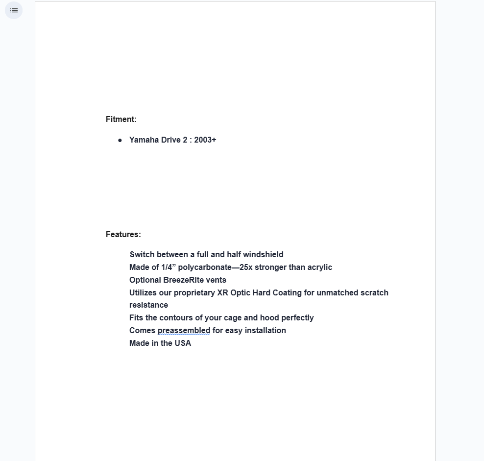 SuperATV Flip Down Vented Windshield For Yamaha Corsa Blue Drive 2 2003+ - Image 4