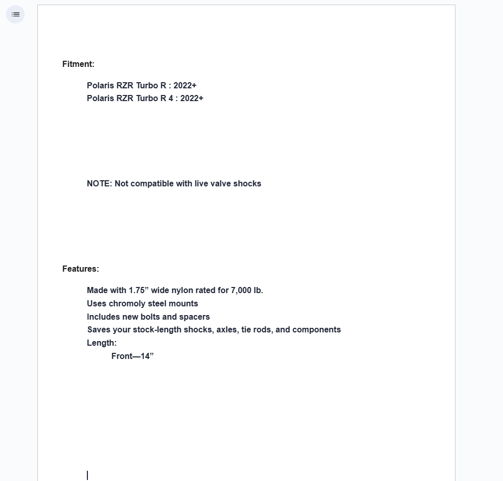 Assault Industries Front Limit Strap Kit For Polaris RZR Turbo R/ Pro R 2022+ - Image 3