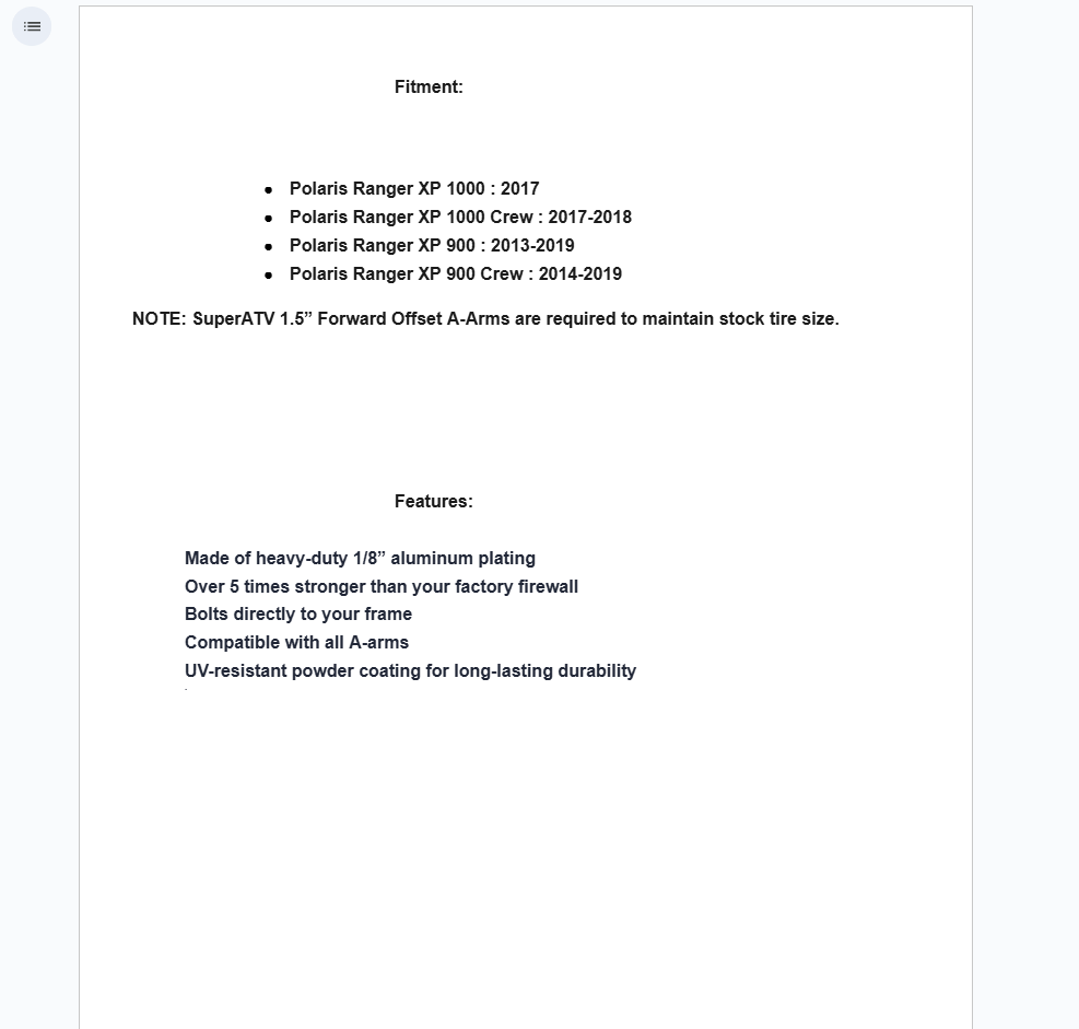 SuperATV Inner Fender Guards For Polaris Ranger XP 900/1000 - Image 5