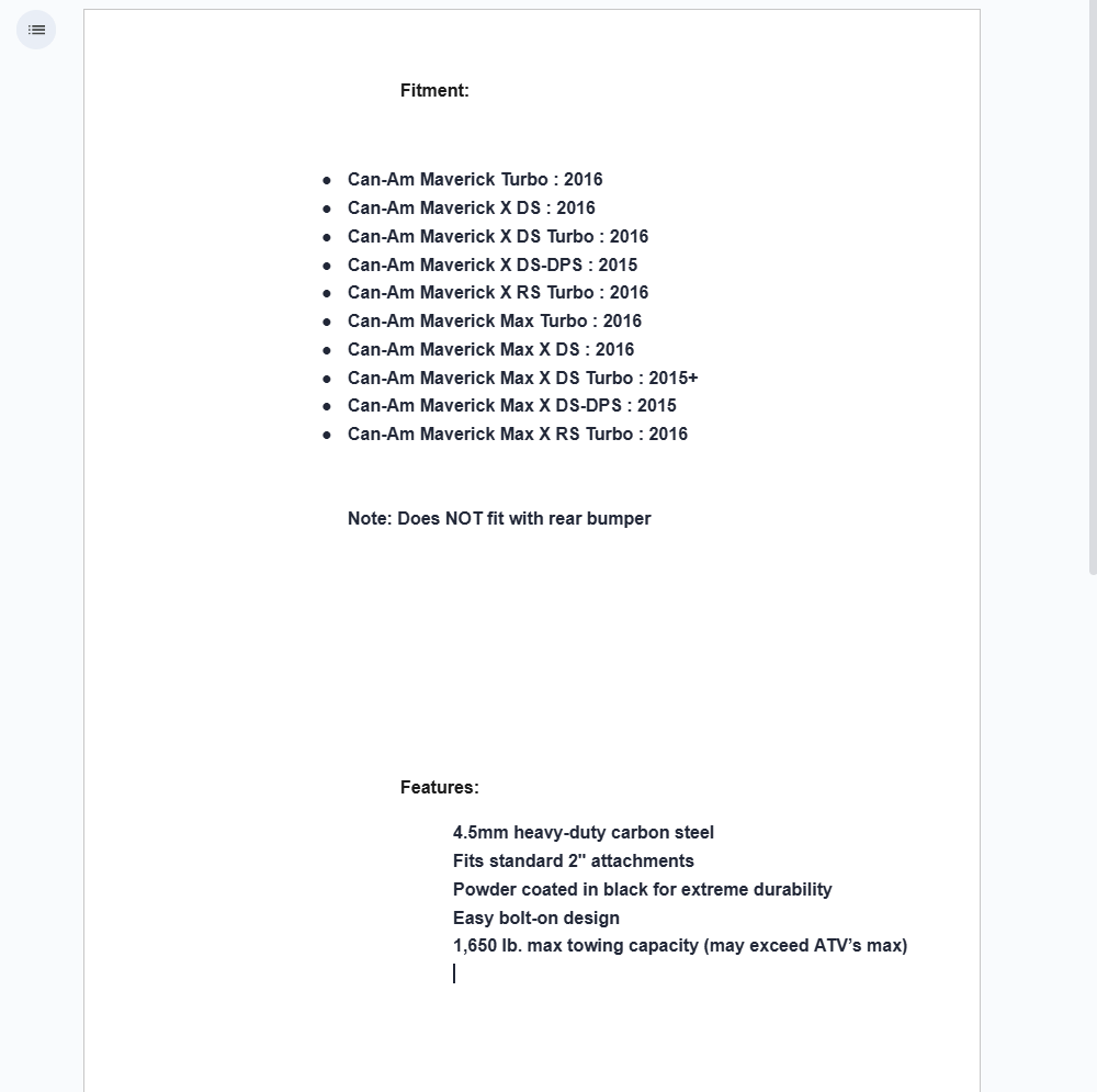SuperATV Rear Receiver Hitch For Can-Am Maverick 2016 - Image 2