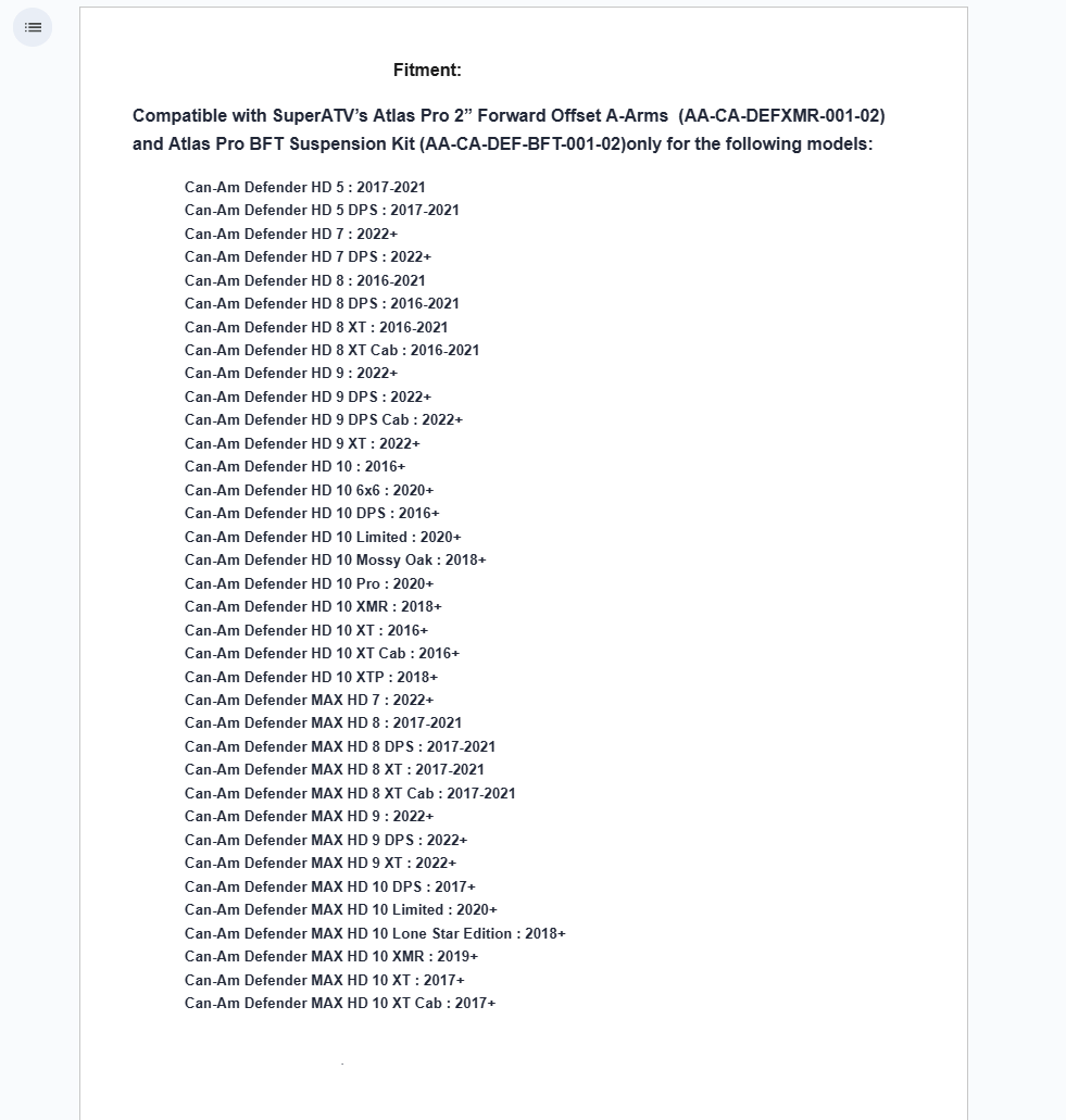 SuperATV Track Bars For Can-Am Defender w Altlas Pros Or Atlas Pro BFT - Image 6