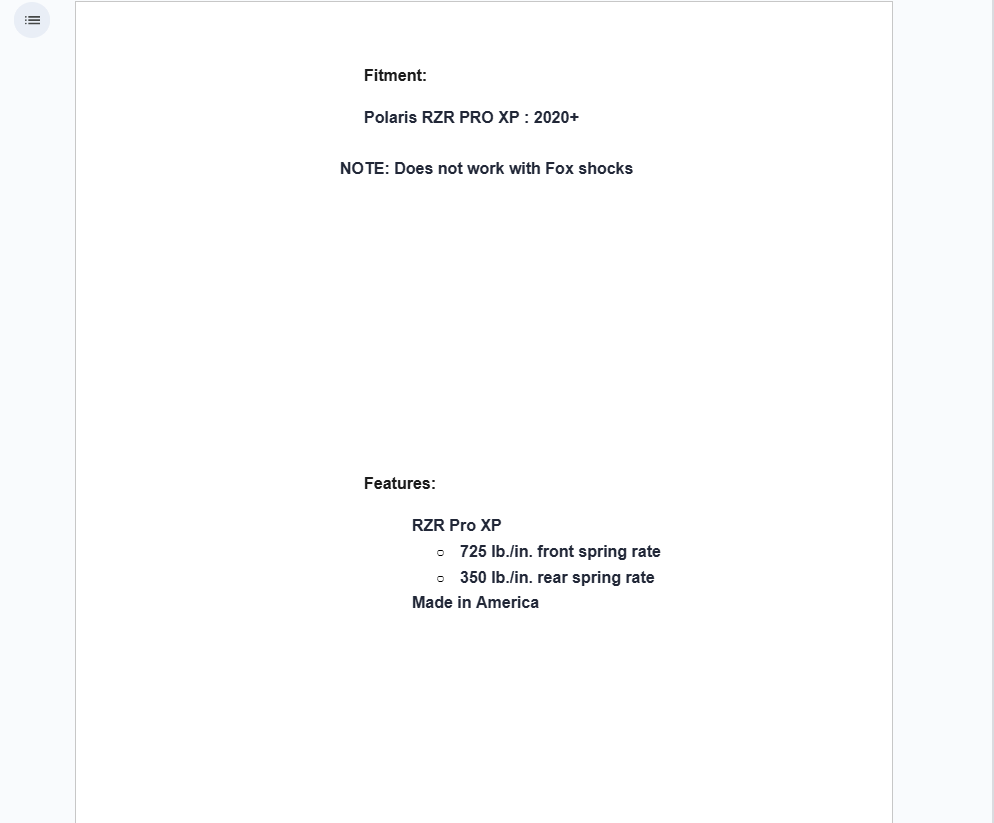 SuperATV Tender Springs For Polaris RZR Pro XP (2 Seater) 2020+ - Image 2