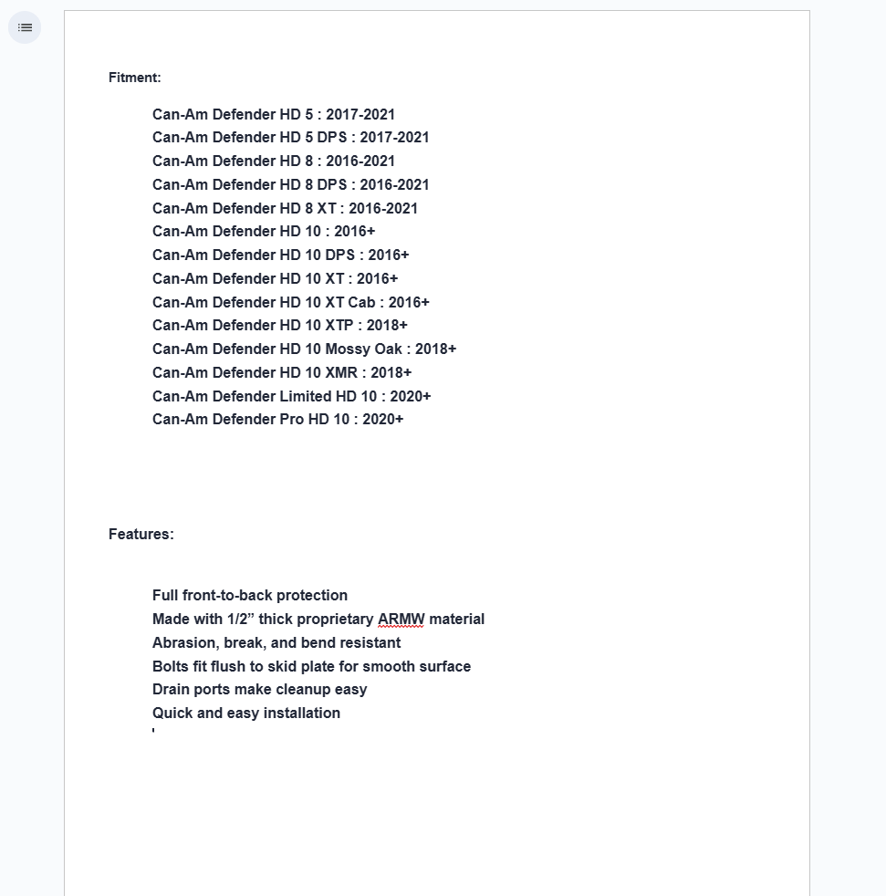 SuperATV Full Skid Plate For Can-Am Defender HD 5,8,10 -2 Seater - Image 2