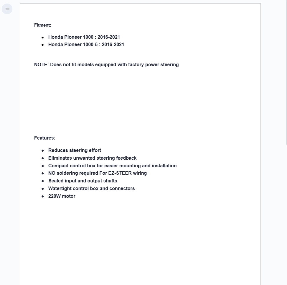 SuperATV Power Steering Kit For Honda Pioneer 1000, 1000-5 2016-2021 - Image 6