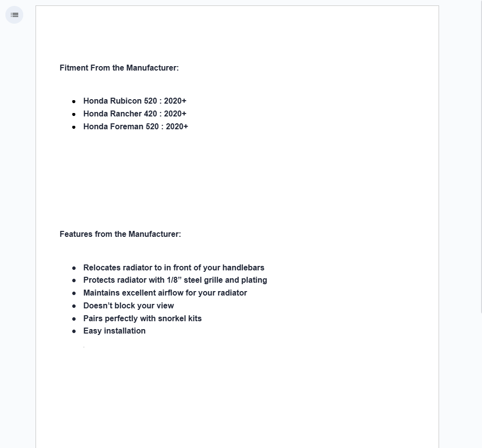 SuperATV Radiator Relocation Kit For Honda Rubicon 520/ Rancher 420/ Foreman 520 - Image 5