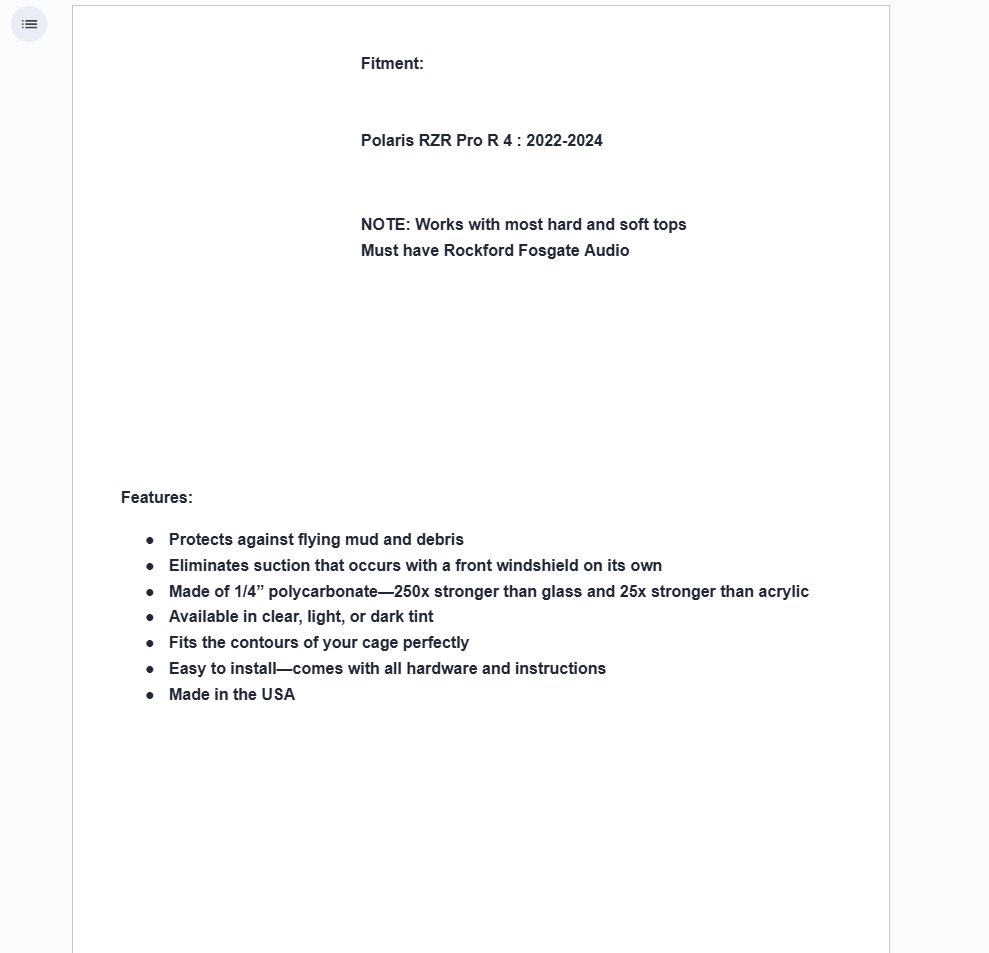 SuperATV Rear Light Tint Windshield For Polaris RZR Pro R4 22-24 Rockford Fosgate - Image 6