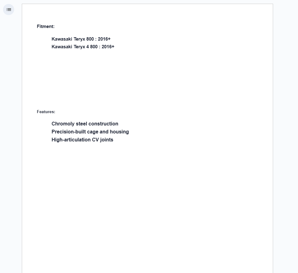 SuperATV ADR Rear Axle For Kawasaki Teryx 2016+ - Image 2