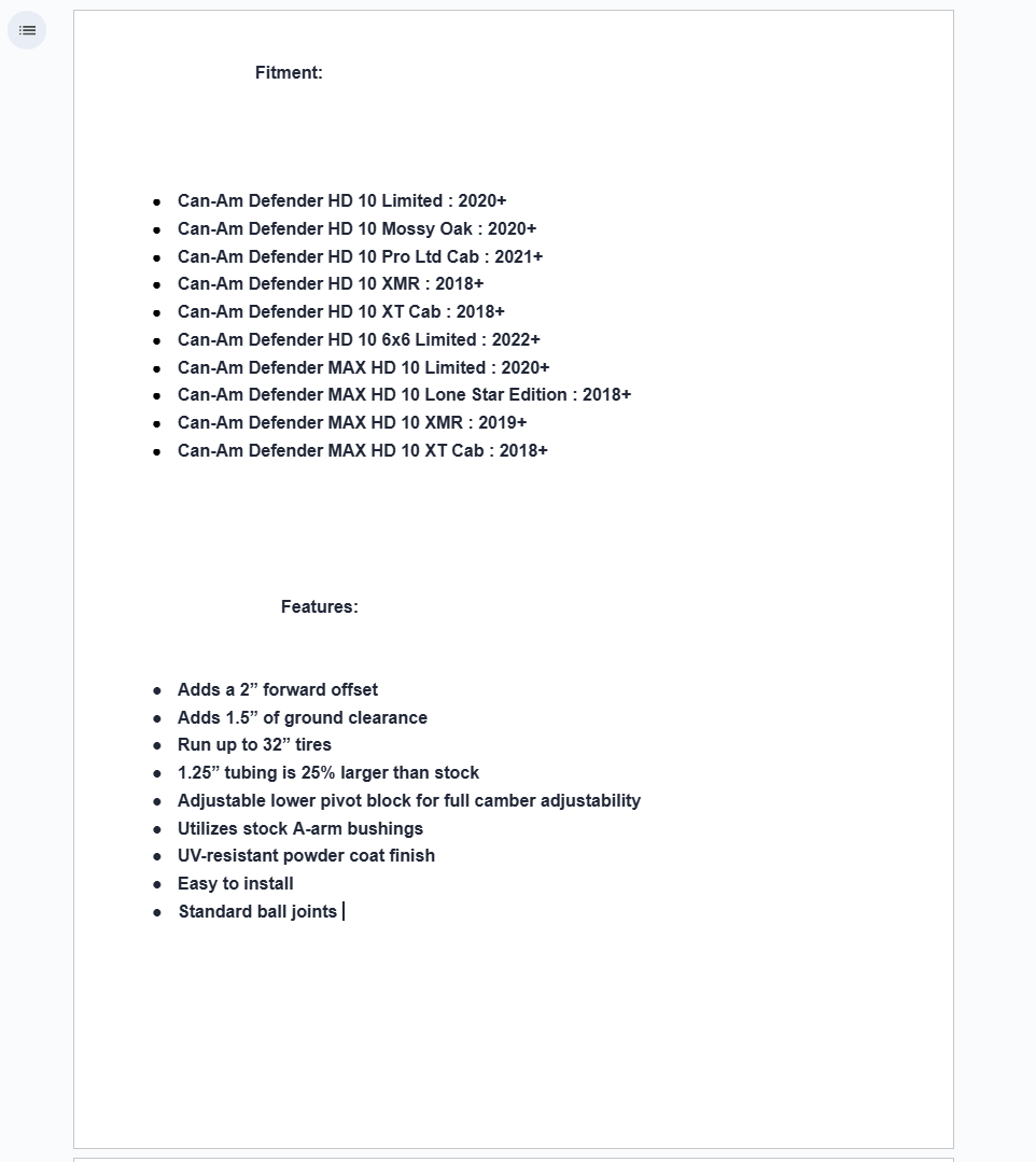 SuperATV High Clearance 2" Forward Offset A-arms For Can Am Defender HD10 - Image 6